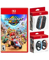 Nintendo Switch 2 Mario Kart World with Joy-Con 2 Blue/Red Controllers and Wheel Bundle