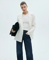 Mango Women's Wrinkled-Effect Suit Jacket