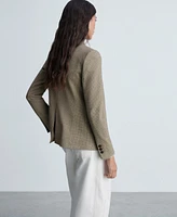 Mango Women's Micro-Houndstooth Tailored Jacket