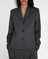 Mango Women's Straight Button Suit Blazer