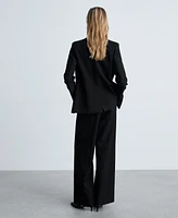 Mango Women's Flap Pockets Straight Jacket