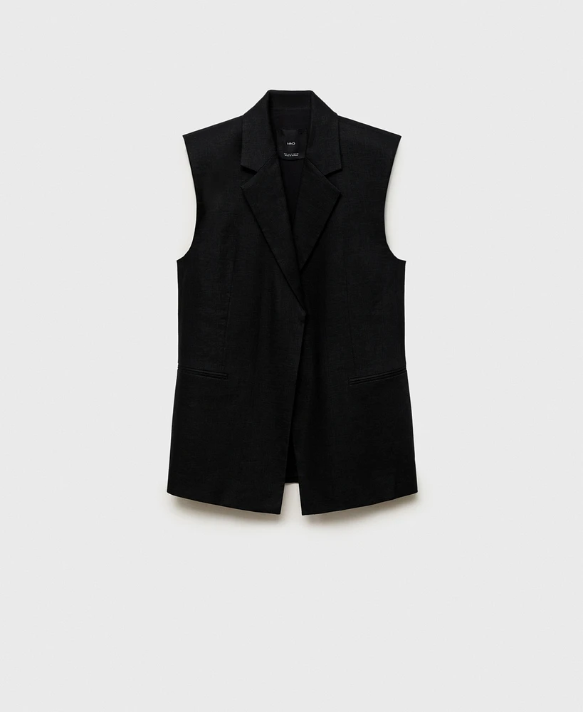 Mango Women's Linen Suit Vest