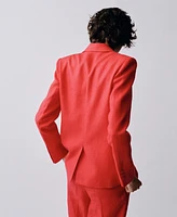 Mango Women's Double-Breasted Linen Suit Jacket