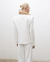 Mango Women's Oversized Double-Breasted Suit Jacket