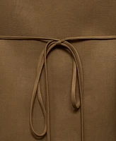 Mango Women's Bow Linen-Blend Top