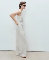 Mango Women's Linen-Blend Suit Vest