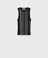 Mango Women's Striped Halter-Neck Knitted Top