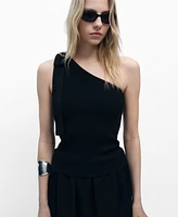 Mango Women's Asymmetrical Bow Knitted Top