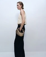 Mango Women's Textured Crop Top