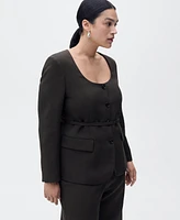 Mango Women's Belt Suit Jacket