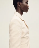 Mango Women's Wrinkled Linen-Blend Suit Jacket