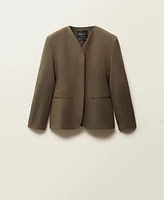 Mango Women's Seamless Linen Suit Jacket