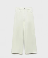 Mango Women's Wide Leg Mid-Rise Jeans