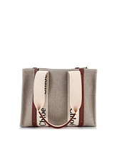Pre-Owned Chloe Medium Woody Tote Canvas with Leather