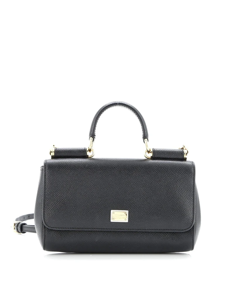 Pre-Owned Dolce & Gabbana Small East West Miss Sicily Bag Leather