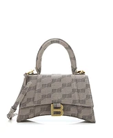 Pre-Owned Balenciaga Small Hourglass Top Handle Bag Bb Coated Canvas
