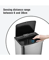 15.6 Gal./60 Liter Stainless Steel Rectangular Motion Sensor Trash Can for Kitchen
