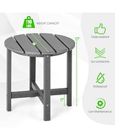 Gouun Set of 2 18 Inch Round Weather-Resistant Adirondack Side Tables