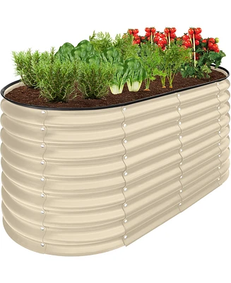 Best Choice Products 4x2x2ft Outdoor Raised Metal Oval Garden Bed, Planter Box for Vegetables, Flowers