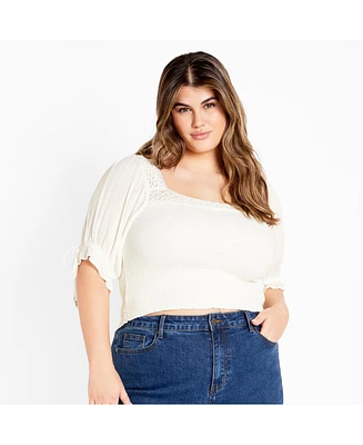 City Chic Plus Aurora Plain Top