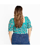 City Chic Plus Aurora Print Top