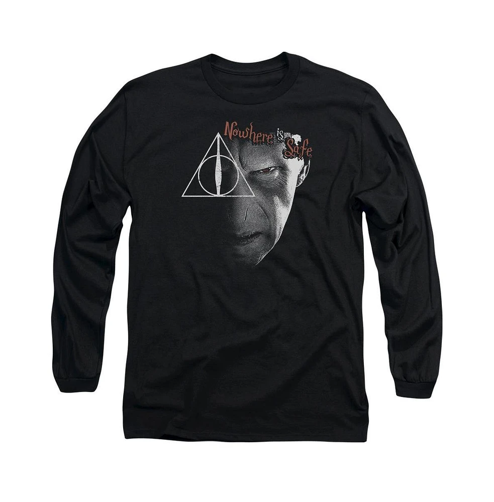 Harry Potter Men's Nowhere Is Safe Long Sleeve Adult Tee / T-Shirt