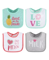 The Peanutshell Baby Girls Terry Bibs, 18 Pack for Feeding, Teething, or Drooling|Girl Foods/Holiday