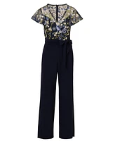 Adrianna Papell Women's Embroidered Wide-Leg Jumpsuit