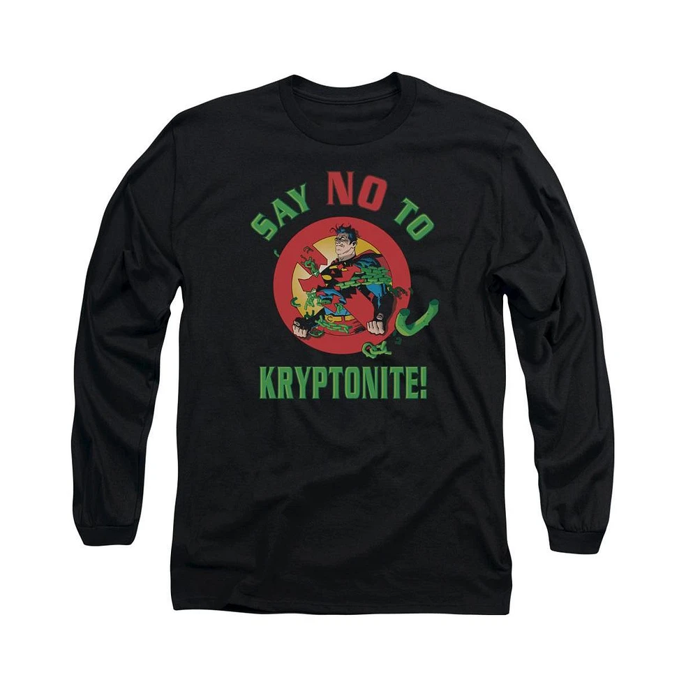 Superman Men's Say No To Kryptonite Long Sleeve Adult Tee / T-Shirt