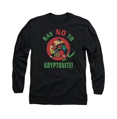 Superman Men's Say No To Kryptonite Long Sleeve Adult Tee / T-Shirt
