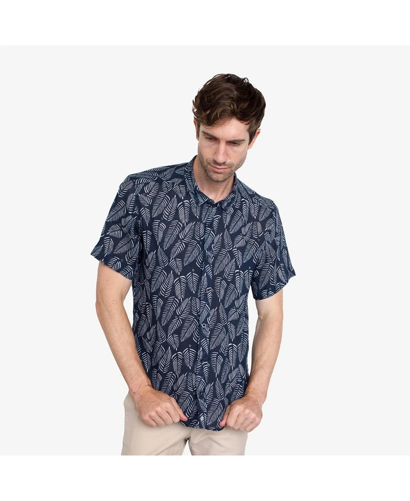 Vustra Men's Island Breeze Printed Linen Shirt
