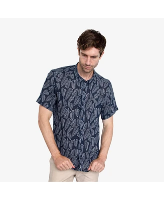 Vustra Men's Island Breeze Printed Linen Shirt