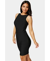 Bebe Women's Racer Neck Bandage Short Dress