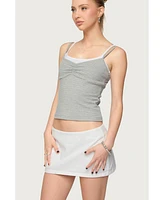 Edikted Womens Lilian Layered Striped Tank Top