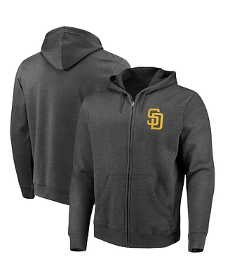 Fanatics Men's Heather Charcoal San Diego Padres Big Gamer Full-Zip Hoodie