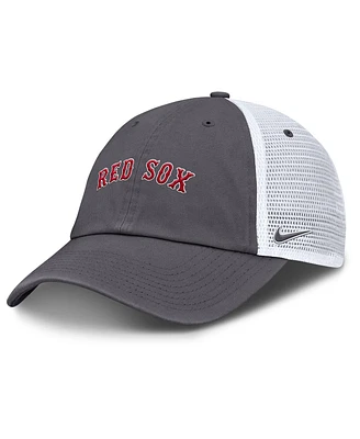 Nike Men's Gray Boston Red Sox Wordmark Club Adjustable Trucker Hat