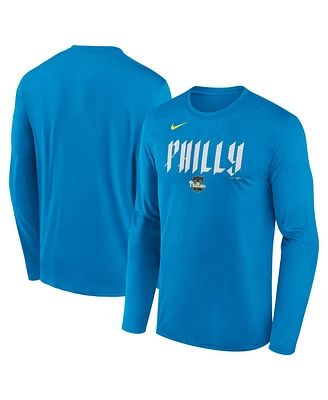 Nike Men's Royal Philadelphia Phillies City Connect Legend Performance Long Sleeve T-Shirt
