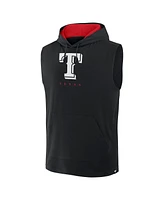 Fanatics Men's Black Texas Rangers Fire Speed Sleeveless Pullover Hoodie