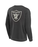 Fanatics Men's Charcoal Las Vegas Raiders Elements Future Ground Lettering Pullover Sweatshirt