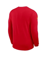 Nike Men's Red Kansas City Chiefs Sideline Coach Uv Performance Long Sleeve T-Shirt