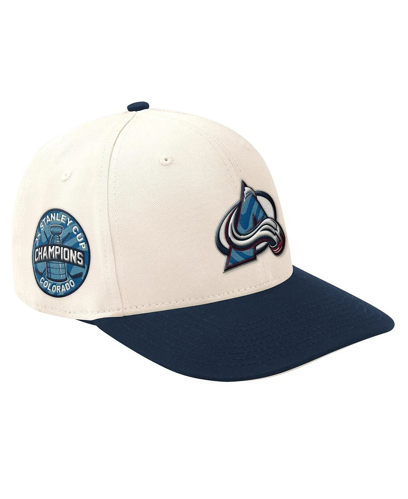 Starter Men's Cream/Navy Colorado Avalanche Blue Wave Classic Adjustable Hat