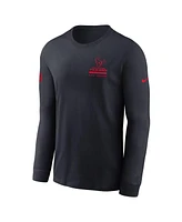 Nike Men's Navy Houston Texans Sideline Performance Long Sleeve T-Shirt