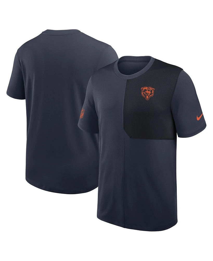 Nike Men's Navy Chicago Bears Sideline Uv Performance Coach T-Shirt