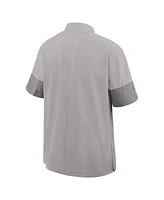 Nike Men's Gray Miami Dolphins Sideline Short Sleeve Quarter-Zip Performance Coach Jacket