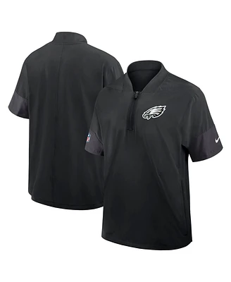 Nike Men's Philadelphia Eagles Sideline Short Sleeve Quarter-Zip Performance Coach Jacket