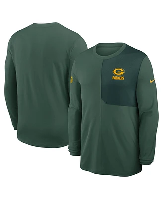 Nike Men's Green Bay Packers Sideline Coach Uv Performance Long Sleeve T-Shirt