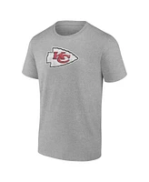 Fanatics Men's Gray Kansas City Chiefs Distressed Throwback Logo T-Shirt