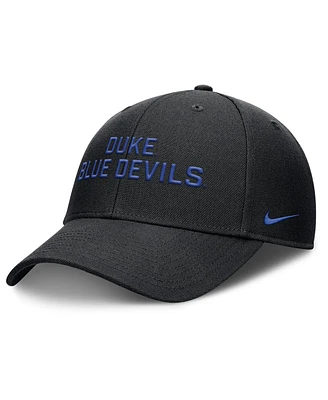 Nike Men's Black Duke Blue Devils Rise Practice Adjustable Hat