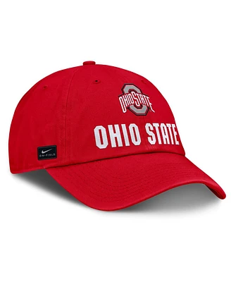 Nike Men's Scarlet Ohio State Buckeyes 2025 Sideline Club Adjustable Hat