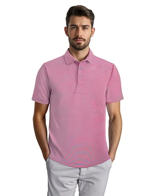 Scott Barber Prep Stripe Polo, Berry